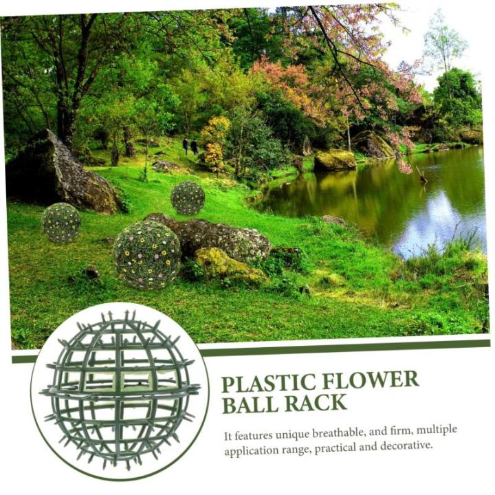 10 STK Kunststoff Blumen kugelst änder Kunstpflanze grüner Kugelrahmen Blumenband künstliche blüten Artificial künstliche Blumen Blumenkugelgestelle Grasballrahmen Plastik