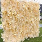 Champagner Raureif Kunstblume Hintergrund Wandtuch Hintergrund Blumenwand, Blumenarrangement Blumenwandpaneel-Set, Seiden-Hortensie-Blumenpaneel Für Fotohintergrund Home Party Hoc