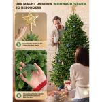 Kunstkerstboom [100% spuitgiet] - natuurgetrouwe dennenboom met stabiele punt | Premium Nordmann spar incl. FSC-gecertificeerde houten standaard en scheurbestendige tas (met verlic