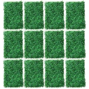 12 stuks wandpanelen, groene hegplant, mat, wanddecoratie, geschikt voor terras, tuin, hek, looppaden, ruimtes, muren, 60 x 40 cm