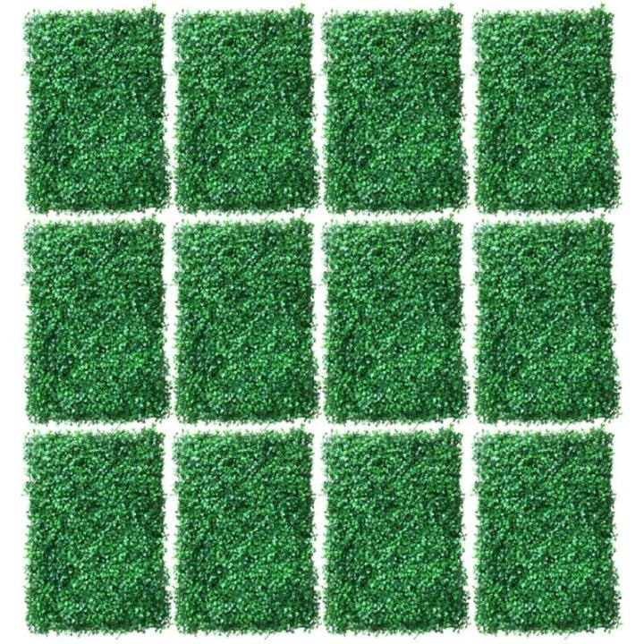 12 stuks wandpanelen, groene hegplant, mat, wanddecoratie, geschikt voor terras, tuin, hek, looppaden, ruimtes, muren, 60 x 40 cm