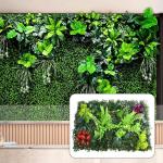 Decoratieve kunstmatige hekken 40 x 60 cm Kunstmatige Plant Gras Nep Plant Wandpanelen Kunstbloemen Hek Groene Bladeren Muur Hekken Outdoor Gesimuleerde Plant Wandpanelen Huis Tuin