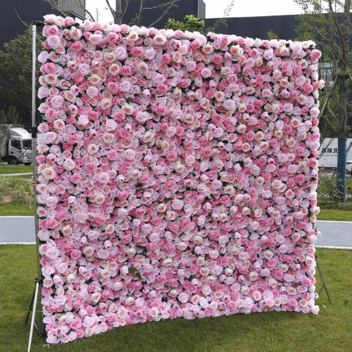 Rosa Rosensimulationsblumenwand-Hintergrundwand, Hochdichte 5D-Stoffbasis-Simulationsblumenwand, Outdoor-Event-Dekoration Für Fotohintergrund Home Party Hochzeitshintergrund(6.56f
