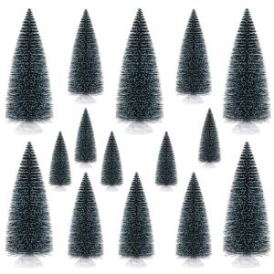 Kleine kunstkerstboom, 15-delige kunstkerst, met 10/15/20 cm, moeilijk ontvlambaar pvc-dennenboom, groen