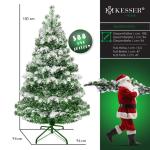 Kunstkerstboom 180 cm met 588 punten, dennenboom kunstmatig edelspar snel op te bouwen incl. kerstboomstandaard, kerstdecoratie - sneeuw 1,8 m