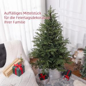 Kunstkerstboom, 150 cm kerstboom met 1724 takpunten, inklapbare metalen standaard, voor kerstdecoratie, groen