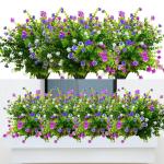 8 bundels , outdoor, weerbestendig, zoals echt, kunstplanten, uv-bestendige balkonplanten, plastic bloemen voor buiten, balkon, balkonbak, tuin, binnen en buiten