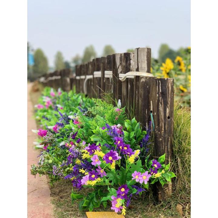 9-bundel multispecies outdoor bulk nepplanten plastic bloemen voor buiten tuin woondecoratie, van (magenta & lavendel, 9)