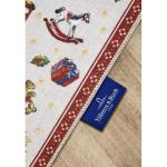 Design tapijt Nostalgic - Toy's Delight - kerstboomdeken, entreemat, kerstboommat voor woonkamer, slaapkamer, eetkamer, hal - rood meerkleurig, 50 x 80 cm
