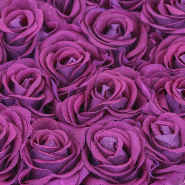 Rozenbox hart, 18 rozen, stabiele bloemenbox, wit, 10 jaar houdbaar, cadeau-idee, decoratieve bloemenbox, paars