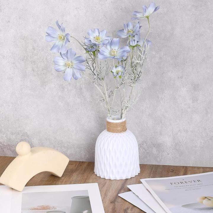 , 2 stuks, lichtblauwe bloemen, kosmos-planten, voor binnen en buiten, stoffen bloemen decoratie en kunsthandwerk voor bruiloft, banket, bloemenfeest, thuis
