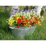 voor buiten, uv-bestendig, kunstplanten, bloemen in grote hoeveelheden voor het ophangen van plantenbakken, buiten, veranda, vaas, thuis, raamdecoratie, 8 bundels