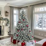 Kunstkerstboom met sneeuw, ca. 880 takken, dennenboom met klapsysteemframe en opvouwbare metalen standaard, snelle montage voor thuis, kantoor, winkels, 182 x 95 cm diameter