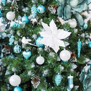 Kunstkerstboom, diamantgrenen, kunstsneeuw, echte dennenappels, 120 cm, kunstkerstboom, kunstkerstboom