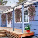 4 stuks , hangende kunstbloemen, decoratie, kunstklimop, kunstbloemen, hangplanten, kunstbloemen als echte vines, voor tuin, balkon, decoratie, rozerood