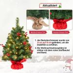 50 cm mini-kunstkerstboom met 35 warmwitte ledlampen en 40 rode bessen, kleine kerstboom, tafel, dennenboom voor kerstdecoratie, groen