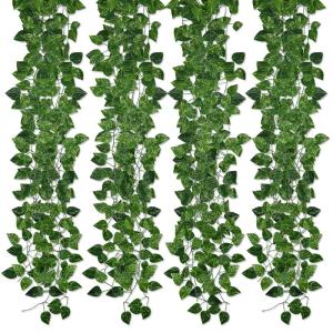 258 Ft 36 Strengen Kunstmatige Klimop Guirlande Blad Wijnstokken Planten Groen Opknoping Nep Planten voor Bruiloft Achtergrond Boog Muur Jungle Feest Tafel Kantoor Decor (Scindapsu