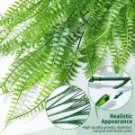 , 4/6 stuks, hangend, 80 cm, varen, groene bladeren, hangplant, , nepgroene plant, plastic planten, hangend voor binnen en buiten, decoratie (varen) (6)