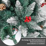 Kunstkerst, kleine kerstboom, 150 cm (Ø ca. 75 cm), 420 takken, moeilijk ontvlambaar pvc, met dennenappels wit