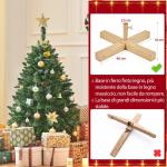 Kunstkerstboom, 122 cm, moeilijk ontvlambaar, pvc-kerstboom met 251 takken, kunstboom, incl. metalen standaard met houtnerf, sparrenhout, groen