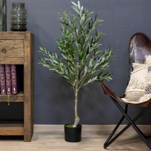 Kunstmatige olijfboom 115 cm kunstplant boom Olea kunstboom hoge stam
