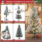 Premium Künstlicher Weihnachtsbaum mit LED und Metallständer Tannenbaum Künstlich PVC Christbaum mit Schnee-Effekt Kunstweihnachtsbaum für Weihnachten Weihnachtsdekoration (180