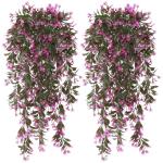 4 stuks , hangende kunstbloemen, decoratie, kunstklimop, kunstbloemen, hangplanten, kunstbloemen als echte vines, voor tuin, balkon, decoratie, rozerood