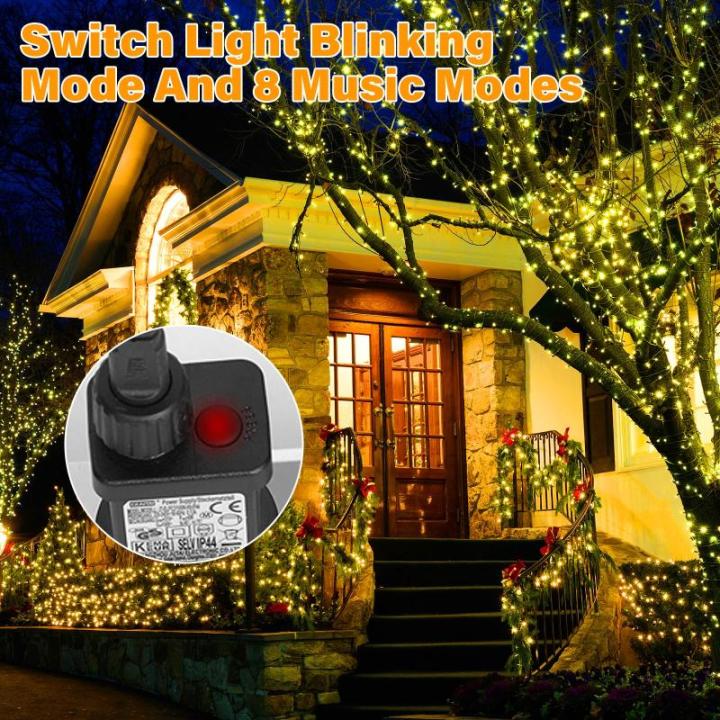 Fairy Lights voor buiten, 30 m, 300 leds, voor binnen en buiten, kerstboom, 8 modi, IP44 waterdicht, met timer, voor Kerstmis, binnen, buiten, tuin, feest