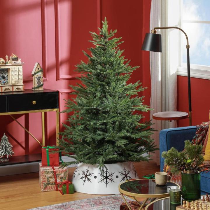 Kunstkerstboom, 150 cm kerstboom met 1724 takpunten, inklapbare metalen standaard, voor kerstdecoratie, groen