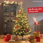 Kunstkerstboom, 220 cm, premium kwaliteit, met houten standaard, natuurgetrouw en dicht gevulde takken, kunstkerstboom