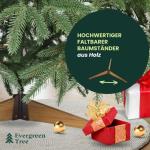 Kunstkerstboom, 100% spuitgegoten kerstboom met standaard van natuurlijk hout, Made in EU, natuurgetrouwe look, kunstkerstboom