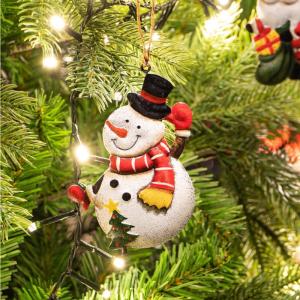 6x metalen voor de kerstboom - kerstboomversieringen van metaal - kerstversieringen met sneeuwpop en kerstman (6 stuks - Kerstman + Sneeuwpop - groot)