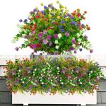 6 bundels , balkon, , weerbestendig, kunstplanten, buiten, boeket, planten, uv-bestendig, balkonplanten, net echt voor balkonbak, binnen, buiten, type C