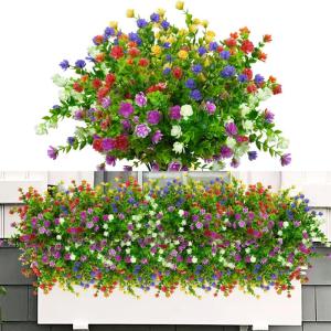 6 bundels , balkon, , weerbestendig, kunstplanten, buiten, boeket, planten, uv-bestendig, balkonplanten, net echt voor balkonbak, binnen, buiten, type C