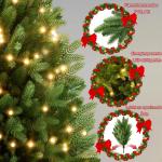 Künstlicher Weihnachtsbaum mit Holz Ständer,Tannenbaum Künstlich mit Beleuchtung,Künstliche Weihnachtsbäume mit 950 Zweigen und 300 Warm LED Licht,für Weihnachts Dekor Innen-