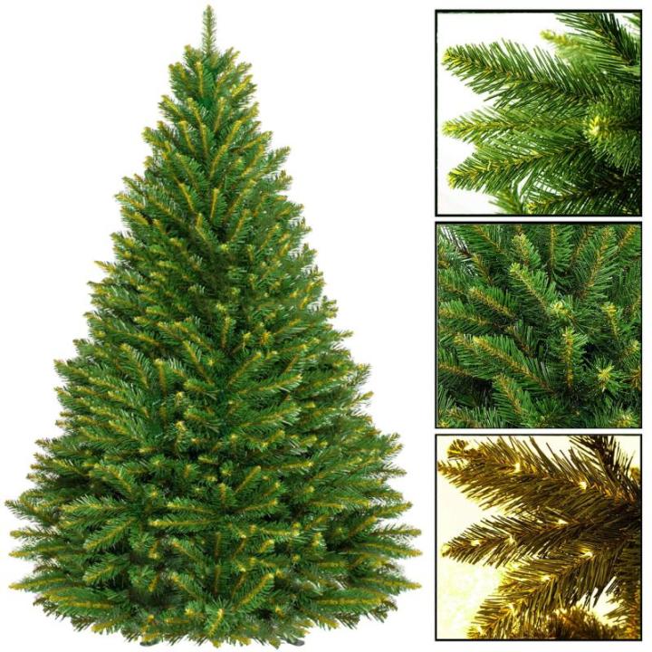 Künstlicher Weihnachtsbaum mit Christbaumständer 220 cm Naturgetreu Dichte Zweige PVC Skandinavische Fichte In EU Hergestellt