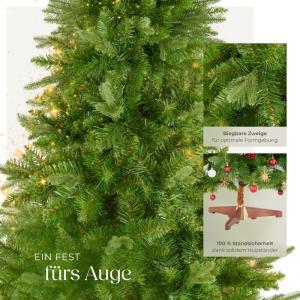 Künstlicher Weihnachtsbaum, naturgetreuer Tannenbaum künstlich mit Spritzguss- und PVC-Nadeln, biegbare Tannenzweige, pflegeleicht, Weihnachtsbaum künstlich als Weihnachtsdeko -