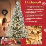 150 cm Kunstlicher Weihnachtsbaum Premium Tannenbaum Künstlich mit Schnee-Effekt und Beleuchtung 200 LED Warmes Weiß Naturgetreuer Christbaum mit Metallständer für Weihnachten-