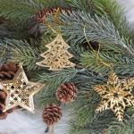 9 kerst gouden boom ster sneeuwvlok kerstdecoratie cadeau boomversiering Kerstmis give-away 6-8 cm
