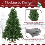 TAB Kunstkerstboom met verlichting, 235 cm, met 1180 PE-pvc-tips en metalen standaard, 360 warme ledlampen en 8 lichtmodi (210) (235 cm) kunstkerstboom