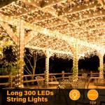 Fairy Lights voor buiten, 30 m, 300 leds, voor binnen en buiten, kerstboom, 8 modi, IP44 waterdicht, met timer, voor Kerstmis, binnen, buiten, tuin, feest