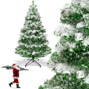 Kunstkerstboom PE 180 cm met 780 takpunten, dennenboom, kunstdennenboom, snelle montage, incl. kerstboomstandaard, kerstdecoratie – PE Groen/Sneeuw, 1,8 m, dennenboom, Kerstmis
