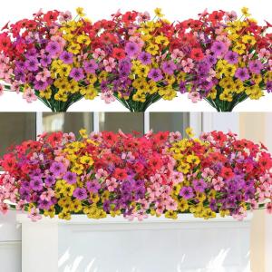 10 Stuks voor Buiten, 5 Kleuren, UV-Bestendige , Weerbestendig, Bloemenarrangement voor Tuin, Balkon, Raam, Huis, Feestdecoratie