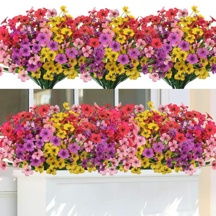 10 Stuks voor Buiten, 5 Kleuren, UV-Bestendige , Weerbestendig, Bloemenarrangement voor Tuin, Balkon, Raam, Huis, Feestdecoratie