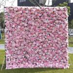 Rosa Rosensimulationsblumenwand-Hintergrundwand, Hochdichte 5D-Stoffbasis-Simulationsblumenwand, Outdoor-Event-Dekoration Für Fotohintergrund Home Party Hochzeitshintergrund(6.56f