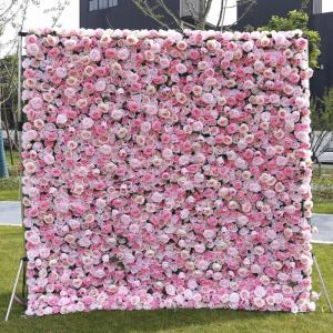 Rosa Rosensimulationsblumenwand-Hintergrundwand, Hochdichte 5D-Stoffbasis-Simulationsblumenwand, Outdoor-Event-Dekoration Für Fotohintergrund Home Party Hochzeitshintergrund(6.56f