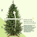 Kunstkerstboom, 150 cm, natuurgetrouwe 100% spuitgietkerstboom met houten standaard, made in EU, kunstkerstboom