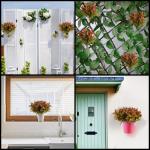 Artificieel Faux Hangende Morning Glory Bloemen (4 Pak) - Binnen/Buiten Nep Groene Planten voor Huis, Tuis, Hangplanten, Bosjes, Bruiloftguirlande en Kantoordecoratie