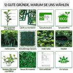 Kunstheg, klimop, inkijkbescherming, 50,5 x 50,5 cm, uv-bescherming, , heggenplant, windbescherming, doe-het-zelf, voor muur, balkon, tuin, groen, 12 stuks