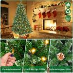 Kunstkerstboom met verlichting, dennenappels, led-dennenboom, groen, pvc, met metalen standaard, voor kerstdecoratie